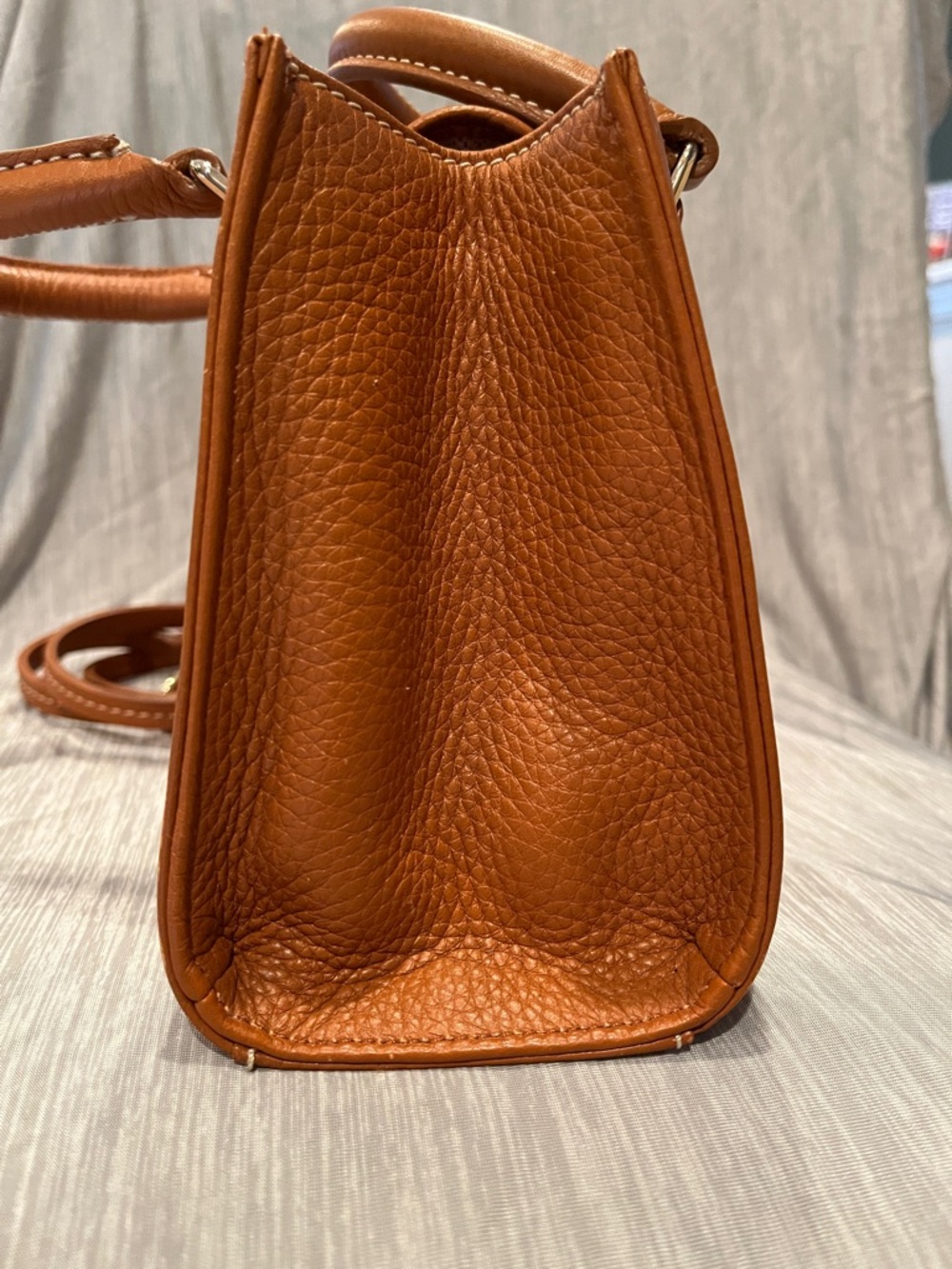 Dooney & Bourke Caramel Brown Pebbled Leather Satchel - Picture 6 of 16